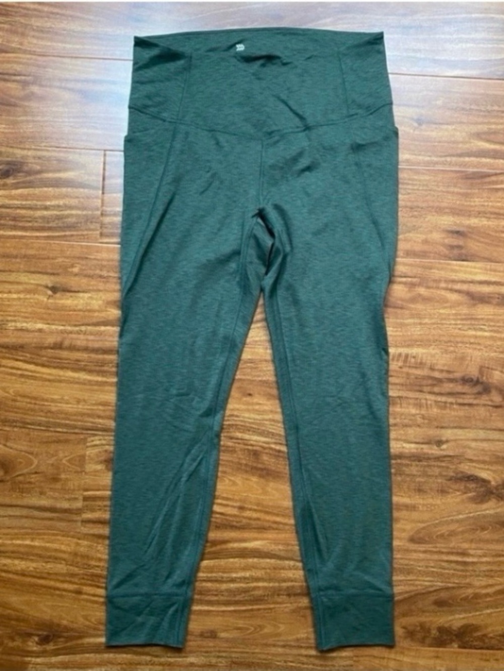 All In Motion Womens Green Soft Ribbed High Waist Pocket Ankle Legging Size L